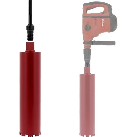 Corona diamantata Ø 108 mm con adattatore per trapano e perforatore SDS-max
