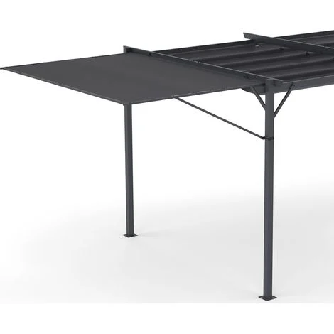 Tenda inclinabile e regolabile 250 x 150 cm per pergola retrattile grigio antracite