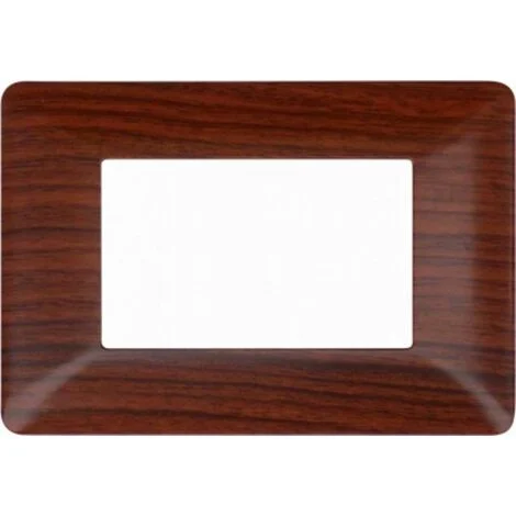 Placca 3 posti legno noce Compatibile con Bticino matix