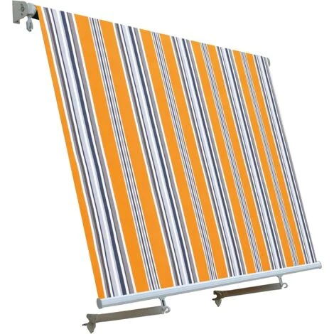 Tenda da sole a caduta con bracci tenda da balcone 3 x 2,45 metri giallo rigato tenda parasole per balconi