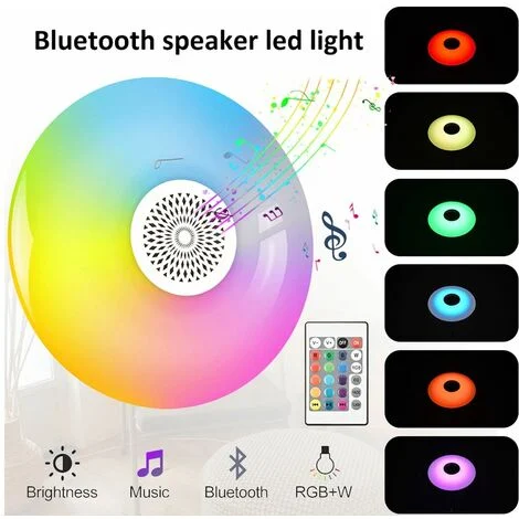 Lampadina Led Bluetooth UFO 48W Luce Bianca RGB Cassa Altoparlante