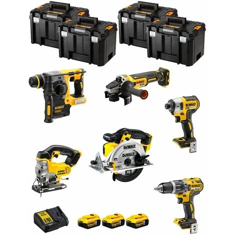 Dewaltkit dwk600t (dcd796 + dch273 + dcg405 + dcf887 + dcs331 + dcs391 + 3 x 5,0 ah + dcb115 + 4 x tstak vi) 8435587919247