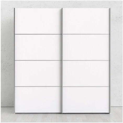 Armadio 182X200h cm con due ante scorrevoli bianco opaco - Sassari