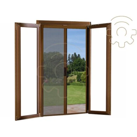 Zanzariera a rullo orizzontale per porte con gancio 150x250 colore Marrone Ral 8017 zanzariera moschiera balcone porta
