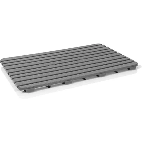 Pedana doccia antiscivolo 80x50 cm rettangolare grigio con effetto legno