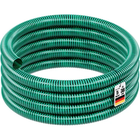 Wiltec Tubo spiralato per aspirazione, verde, da 5m Ø 38mm (1 1/2") - Made in Europe
