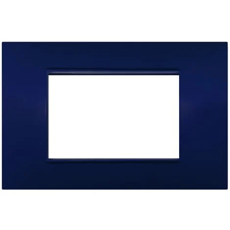 Placca 3 moduli blu compatibile Vimar Plana