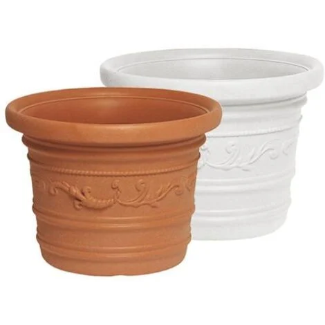 PRESTIGE VASO TONDO BIANCO IN RESINA 40 X H 30 CM