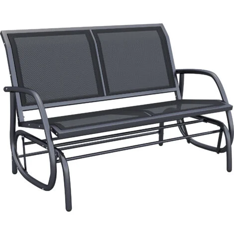 easycomfort panchina a dondolo da esterno panca giardino biposto metallo 120 × 70 × 88cm