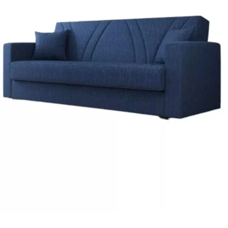 divano letto "ibiza" 3 posti tessuto blue jeans, 214x81x89 cm