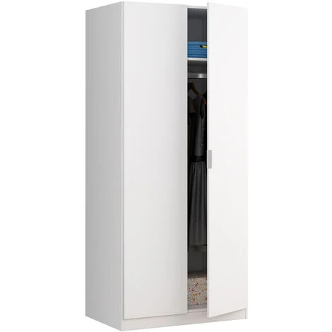 Armadio guardaroba asta appendiabiti 2 ante BIANCO 81 X 52 X 180 cm LCX022O