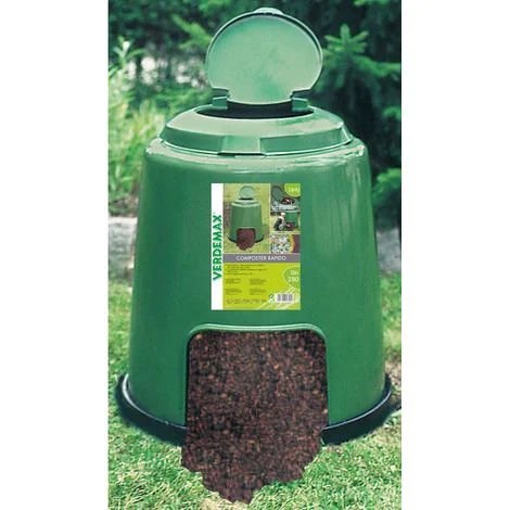 Compostiera da Giardino Rapida 280L Ø80xH80cm Rama Create Verde
