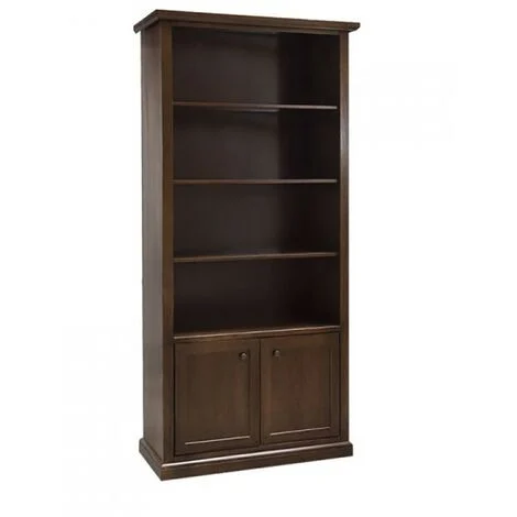 Libreria Classica Legno 2 ante Noce