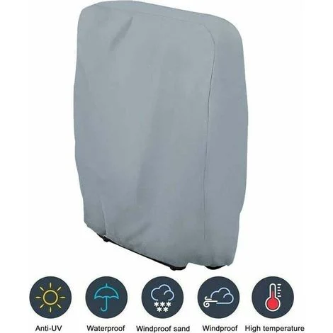 Telo di copertura per mobili da giardino, coprisedia pieghevole, telo protettivo per lettino prendisole, impermeabile, resistente ai raggi UV, protezione dai danni, 71 x 110 cm (grigio)
