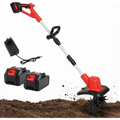 Randaco Motocoltivatore elettrico Motozappa Coltivatore Zappatrice per giardino e orto, 400 W Rosso e nero