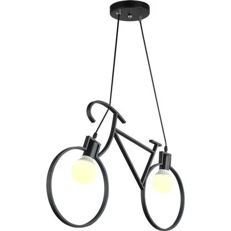 LAMPADA A SOSPENSIONE APP216-2CP BICICLETTA NERO 2-PUNTI LUCE E27 68X5X36CM REGOLABILE