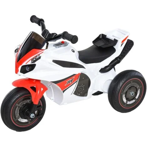 TRICICLO MOTO ELETTRICA GIOCATTOLO PER BAMBIN CON MUSICA E FARI BIANCO E ROSSO