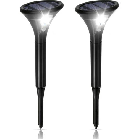 Potente luce solare per esterni, confezione da 2 luci solari per esterni impermeabili IP65, luce di sicurezza con sensore di movimento, faretto solare regolabile per giardino, casa, cortile, vialetto,