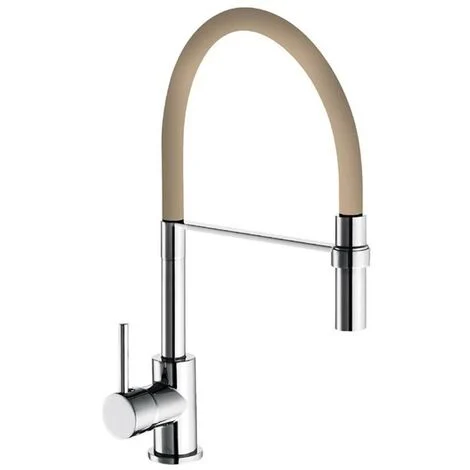 Miscelatore lavello winter con flessibile color tortora e doccetta estraibile