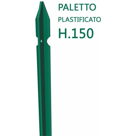10PZ PALO IN FERRO PLASTIFICATO PER RECINZIONE A T 30X30X3 H 150 CM VERDE