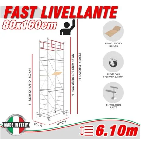 Trabattello FAST livellante Altezza lavoro 6,10 metri