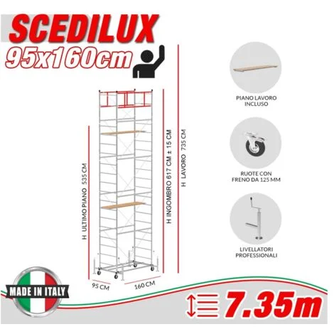 Trabattello SCEDILUX Altezza lavoro 7,35 metri