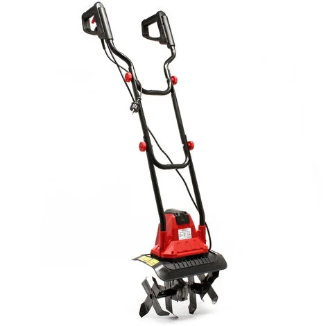 Wiltec Motozappa elettrica 1050W 380 giri/min, 4 lame, profondità 220mm, Zappatrice elettrica