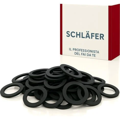 Schläfer 1834Guarnizioni Idrauliche in Gomma Piatta 3/4 x 3mm Adatte per Scarico Lavandini, Raccordi, Riduttori, Flessibili Idraulici, Rubinetti, Portagomma -Conf. 50 Pz.