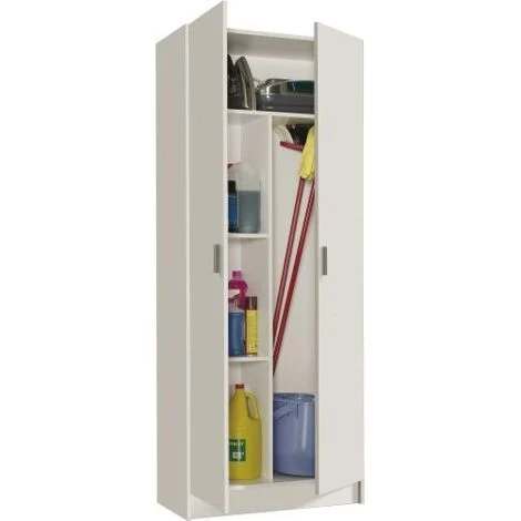 KIT ARMADIO 2 ANTE 3 RIPIANI LINEA MULTIUSO SLIM 73X37XH180 CM BIANCO (01362)