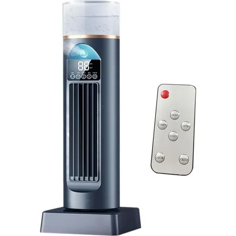 Ventilatore a torre, oscillante a 120° per interni, silenzioso e intelligente con funzione di raffreddamento per casa, dormitorio, ufficio e sonno (nero) -Crezuo