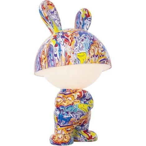 Xanlite - Lampada da appoggio ARTLITE – Coniglio POP ART – LED integrato, RGB / Bianco Caldo, ricaricabile USB - ARTLITE