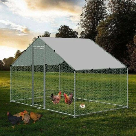 Bc-elec - RA-322 Pollaio da esterno 3x2x2m, recinto in rete metallica per galline, pollame, struttura in acciaio zincato 25x0,65mm