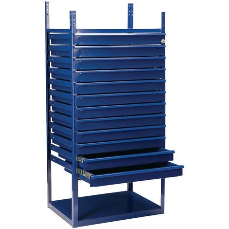 Elemento cassetto LOGS 90 H1160xL540xP390mm 12 cassetti blu RAL 5022 LOGS