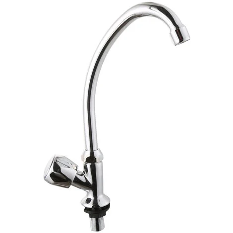 Rubinetto a muro one canna alta in ottone cucina con erogazione orientabile confezione 1