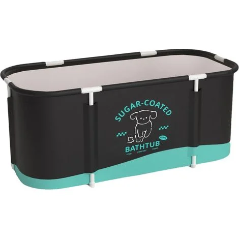 Aga Vasca da bagno pieghevole portatile 120x60x50 cm Nera