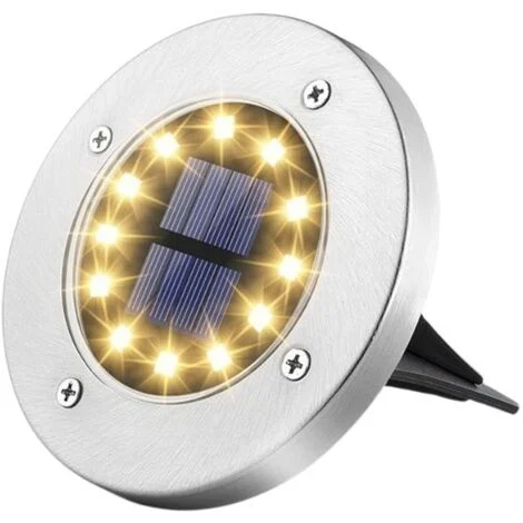 1 pz Picchetto Faretto 8 LED Solare Giardino Lampada LED Segnapasso Luce calda