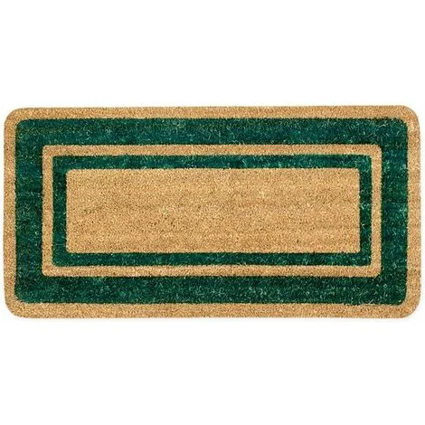 Zerbino Cocco Naturale Esterno Porta Entrata Retro Antiscivolo Tappeto Raschiafango 50X100 Cm - Verde