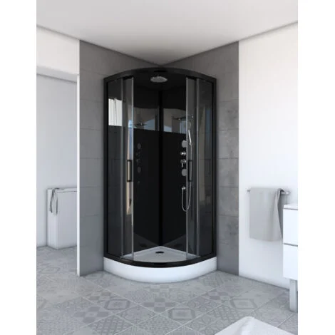 Spazio specchio della cabina doccia Round 1/4 cerchio 90x90x215cm