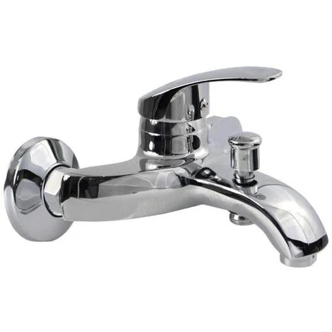Rubinetto per vasca a parete miscelatore da doccia monocomando da bagno in ottone cromato