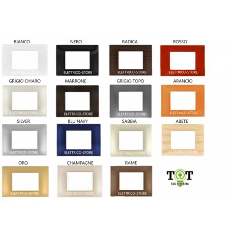 PLACCA 2M 3M 4M 7M POSTI COMPATIBILE VIMAR PLANA VARI COLORIChampagne,7 POSTI