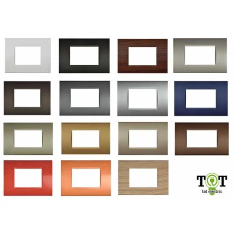 Placca Quadra 3M 4M 7M Compatibile Bticino Living Marrone Scuro,4 POSTI