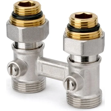 Valvola ad H bitubo modello dritto attacchi 1/2"M APM 345CP 0151/2" x 3/4" EK