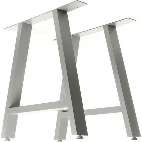 Set 2 gambe per tavolo a forma di A 70x72 cm stile industriale grigio