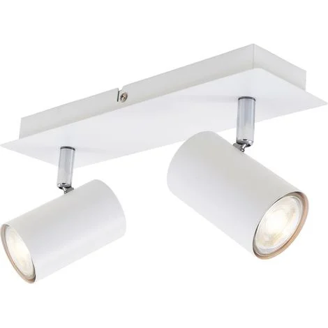 Lampada da soffitto Spot orientabile escl. 2xGU10 40W IP20 metallo bianco Briloner