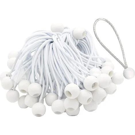 Confezione da 50 elastici lunghi con fibbie, adatti per tende, grandi tendoni, striscioni e teloni.