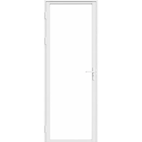 Blocco porta reversibile H204 x L83 cm in Alluminio e Vetro temperato Bianco - LOXTON