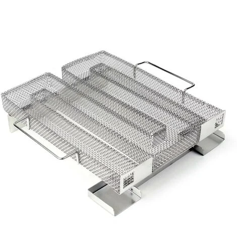 Wiltec Affumicatore a freddo BBQ 22,5x22,5x5cm in acciaio inox Generatore di fumo per affumicatura