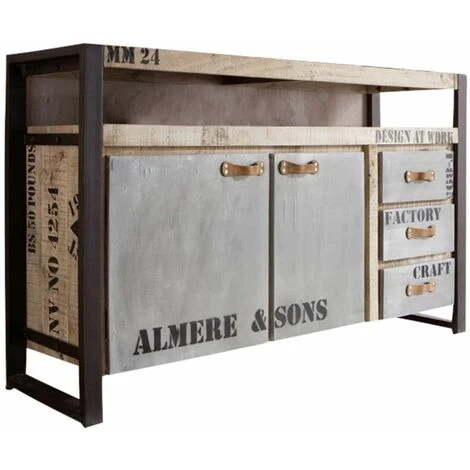 credenza in legno di Mango 145x40x85 mango naturale stampato FACTORY 143