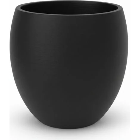 Vaso moderno di grandi dimensioni, nero, ideale per piante da casa e da ufficio.