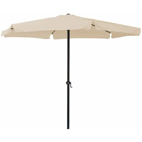 Ombrellone Rotondo da Giardino Ø3 m Palo Ø48 mm Struttura in Acciaio Esterno Écru